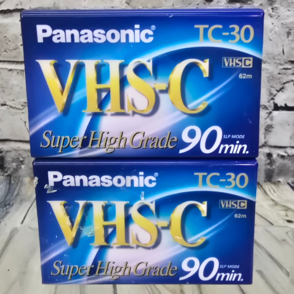 Panasonic TC-30 VHS-C Blank Tapes‎ Super High Grade 90min Compact Video Cassette